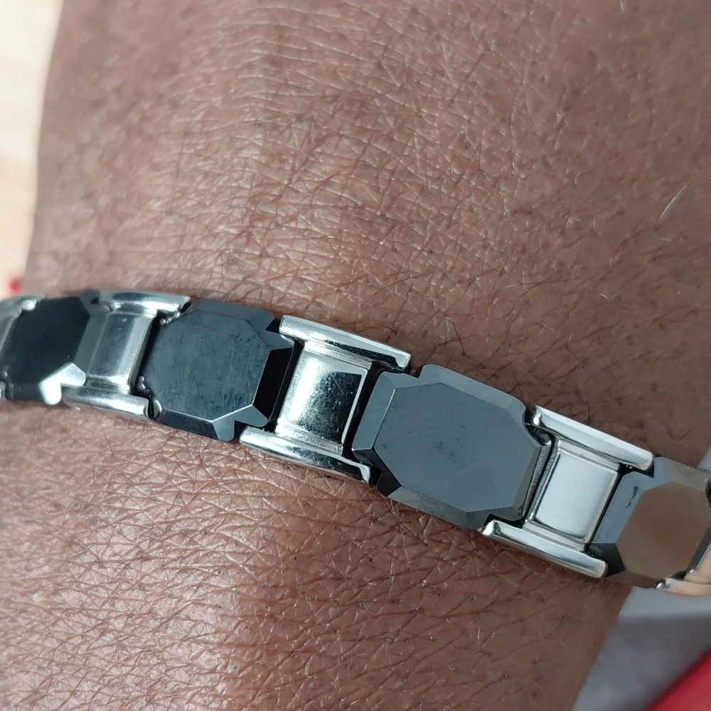 Black Tuscany and Stainless Steel Men's Bracelet